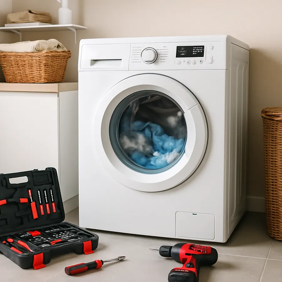 Illustrative AI-generated washing machine repair example, not a completed job
