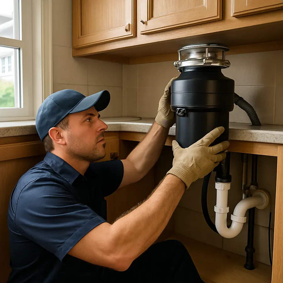 Illustrative garbage disposal repair image for Parkersburg